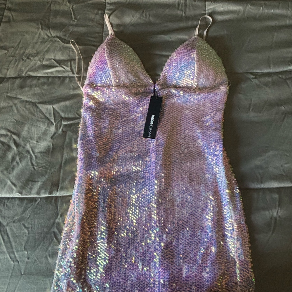 Fashion Nova Iridescent Sequin Mini Dress - Picture 3 of 6